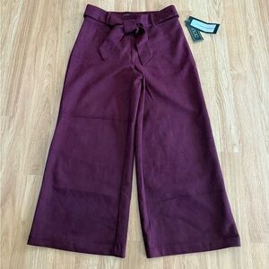 NYCC Deep Burgundy Wide-Leg Crop Pants - Size Small